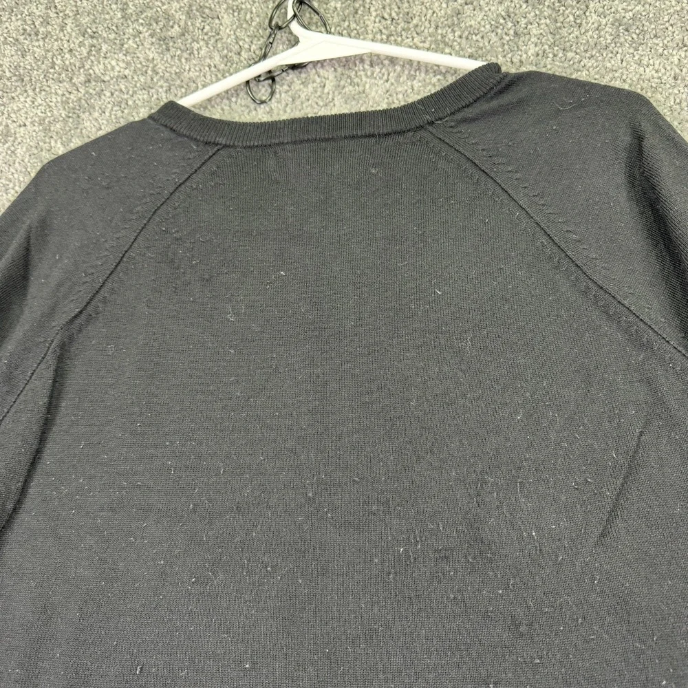 Banana Republic Sweater Mens XL Black Merino Wool Crew Neck Lightweight Pullover